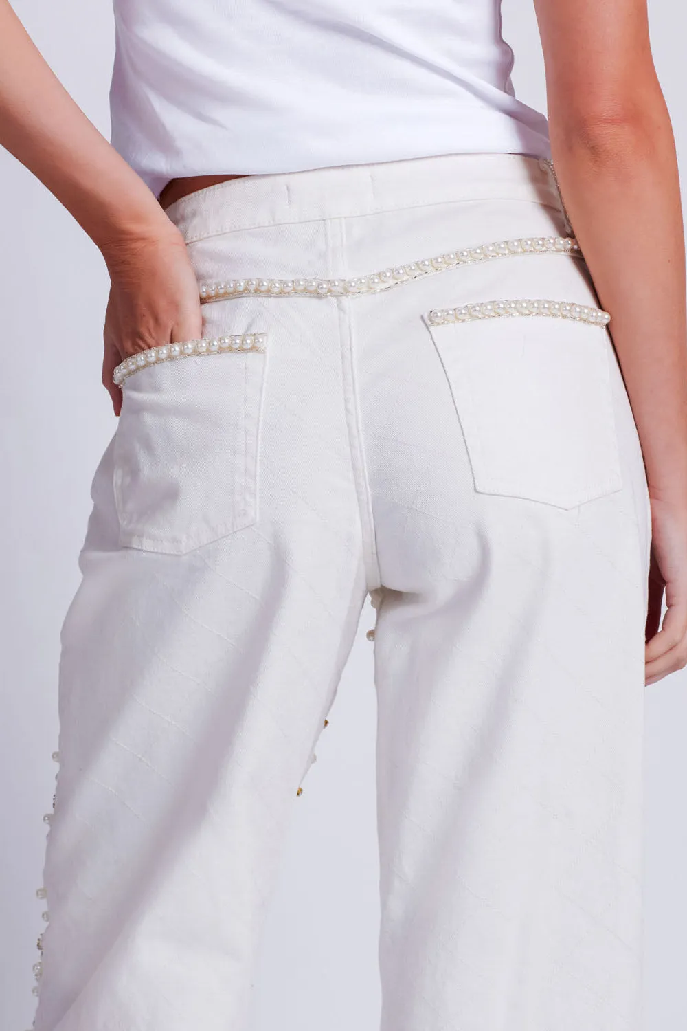 Beaded Wide Leg Jeans