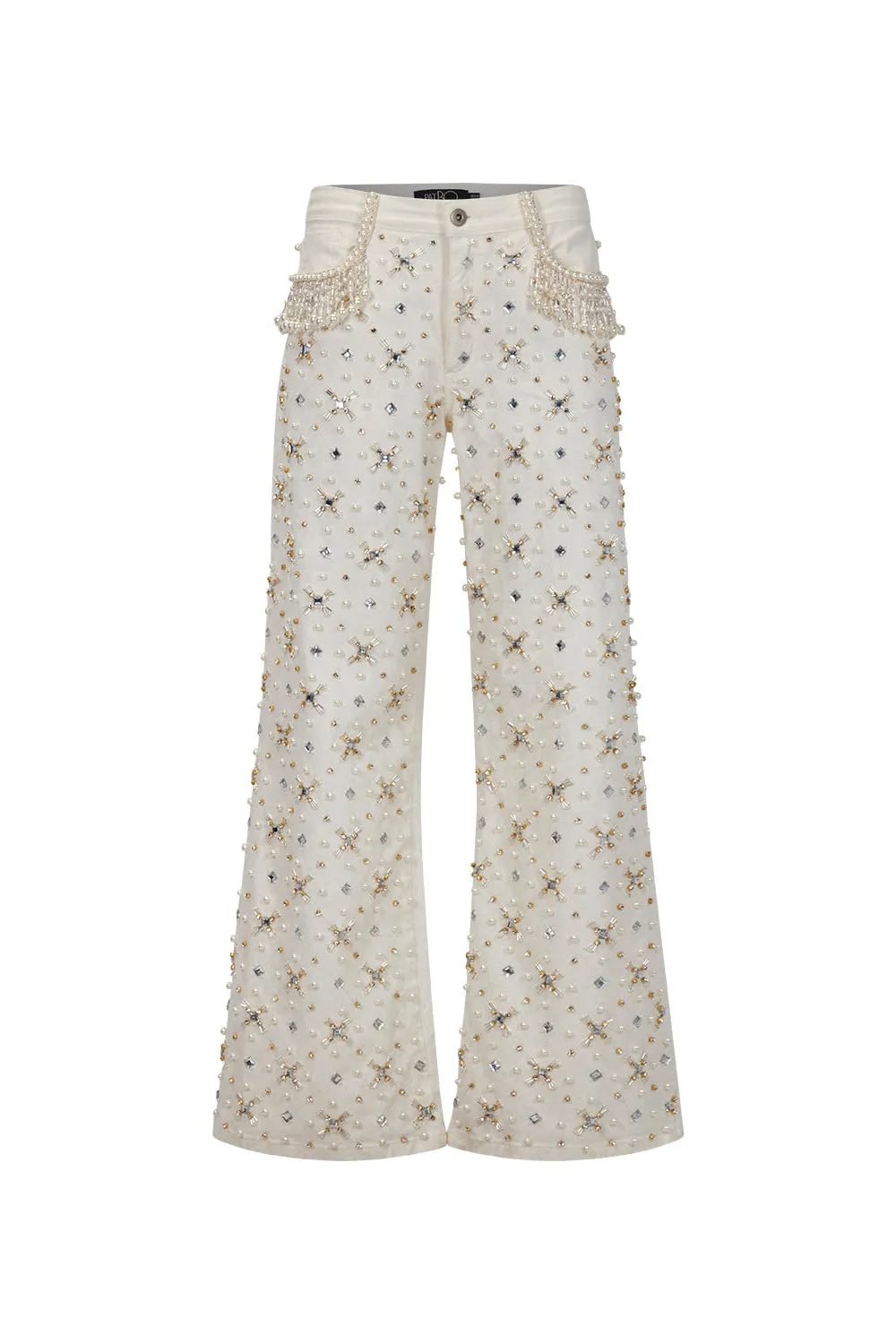 Beaded Wide Leg Jeans
