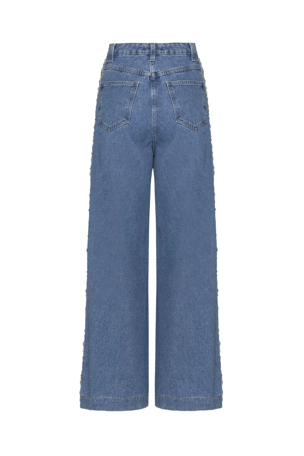 Braided Wide Leg Jeans