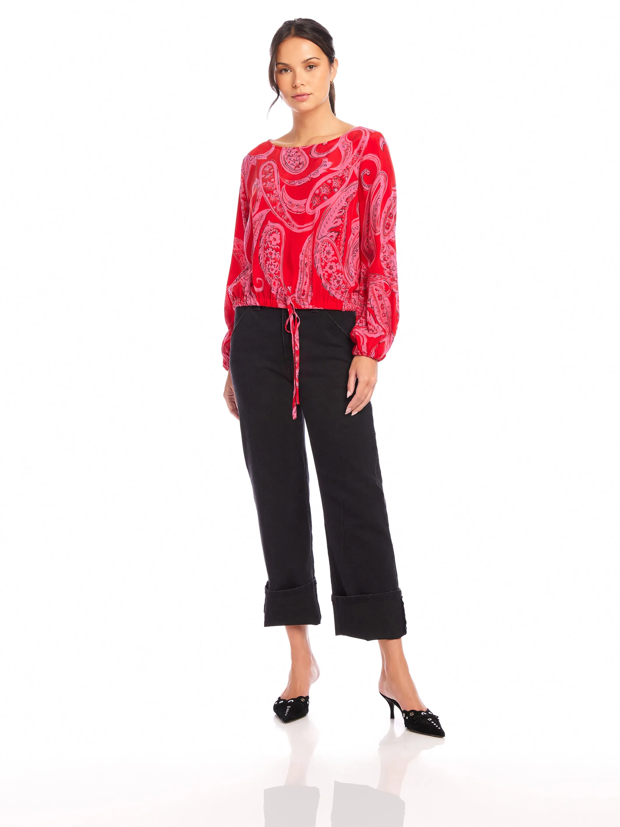 Claudine Tie-Waist Top