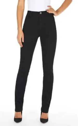French Dressing Jeans Suzanne Straight Leg Black Ponte PDR Pant Style 6496396