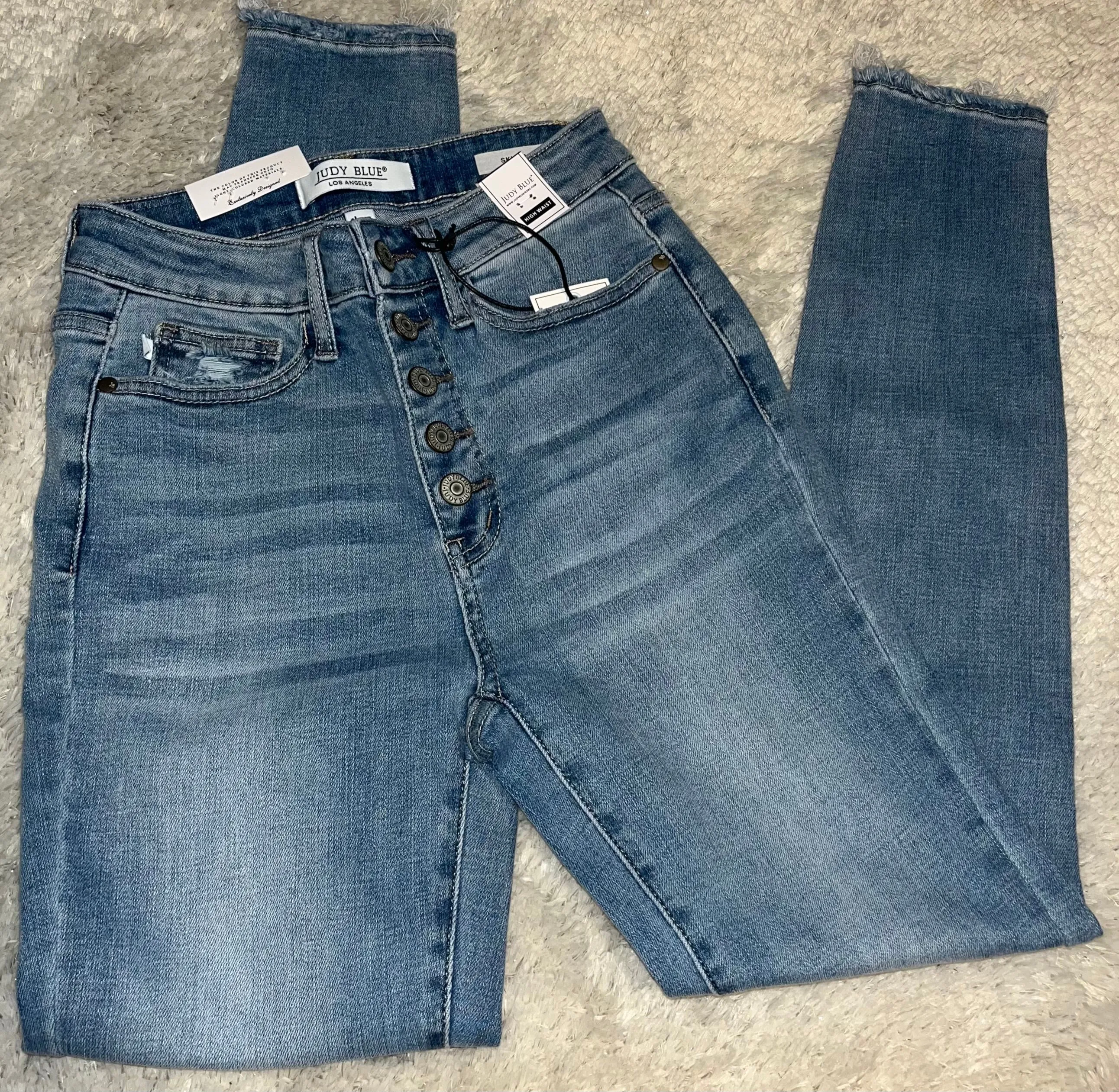 Hi-Rise Button Fly Skinny