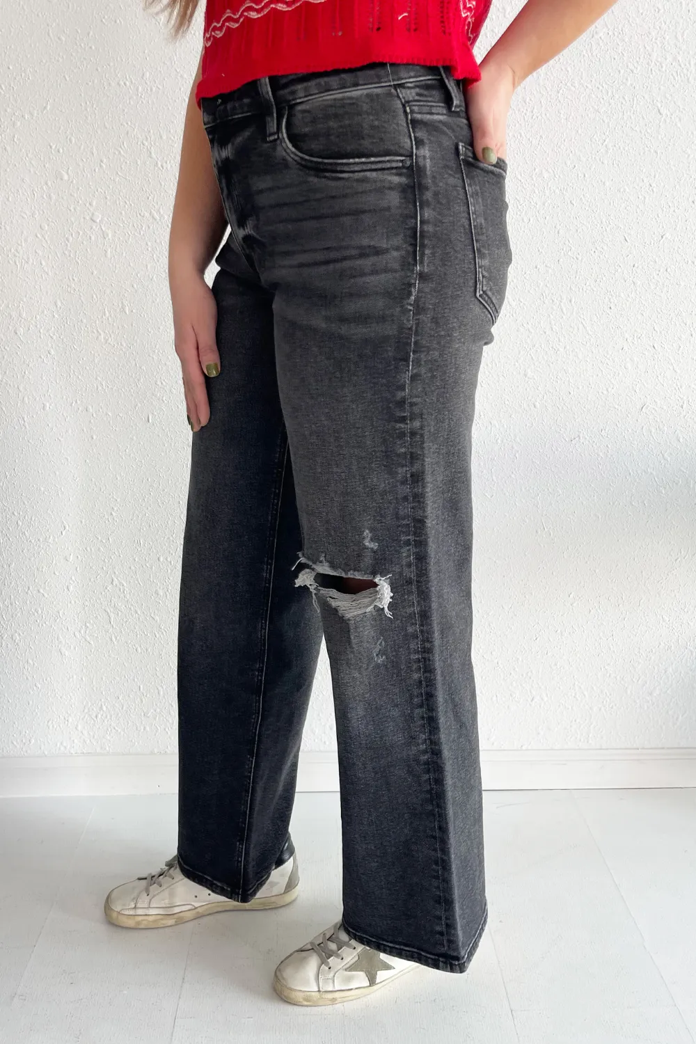 Jodi High Rise- Wide Leg Pack Pockets Regular Hem