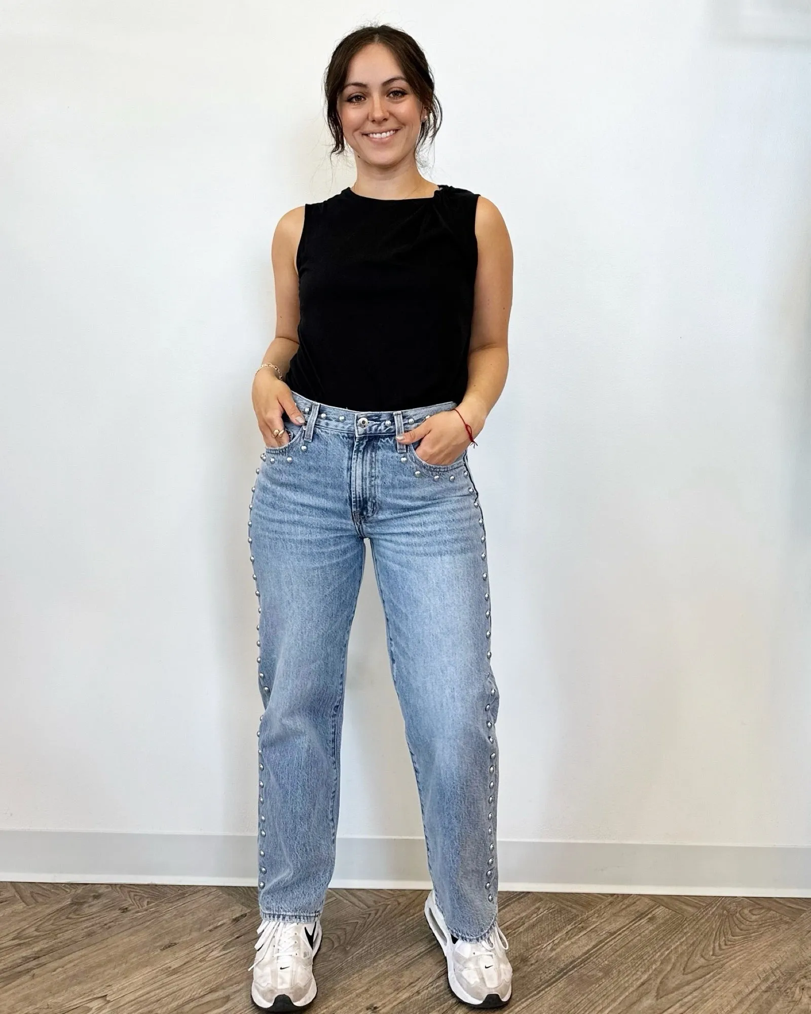 Odette Studded Straight Leg Denim