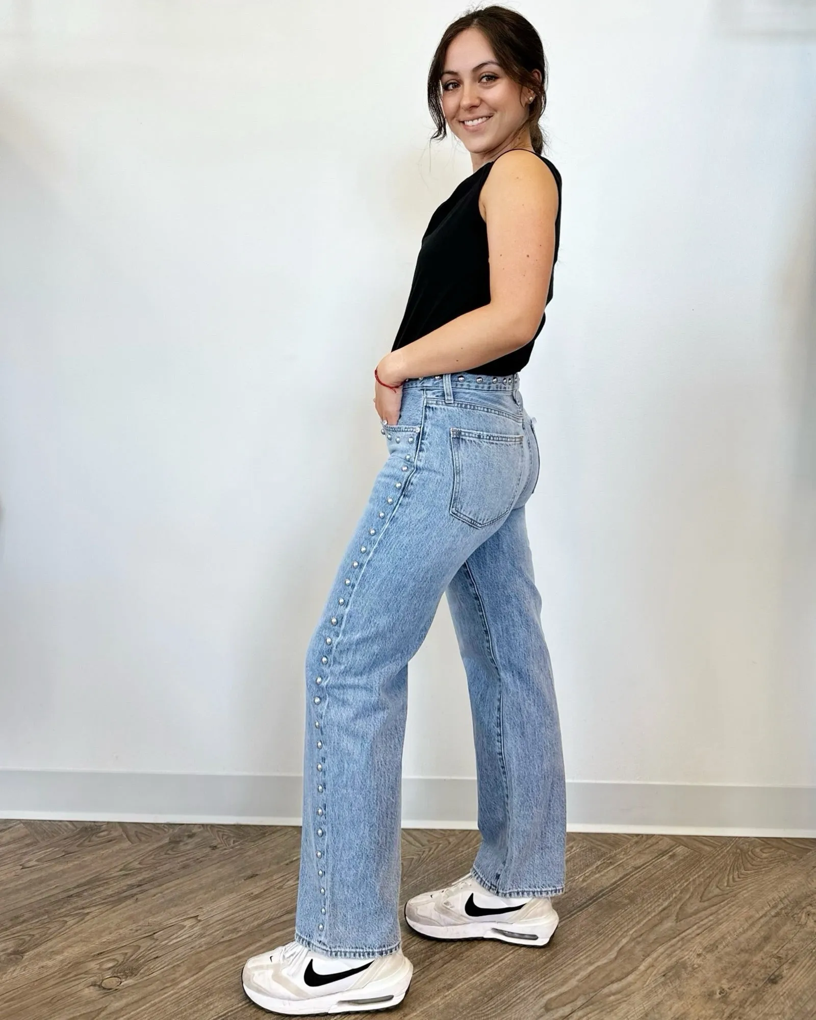 Odette Studded Straight Leg Denim