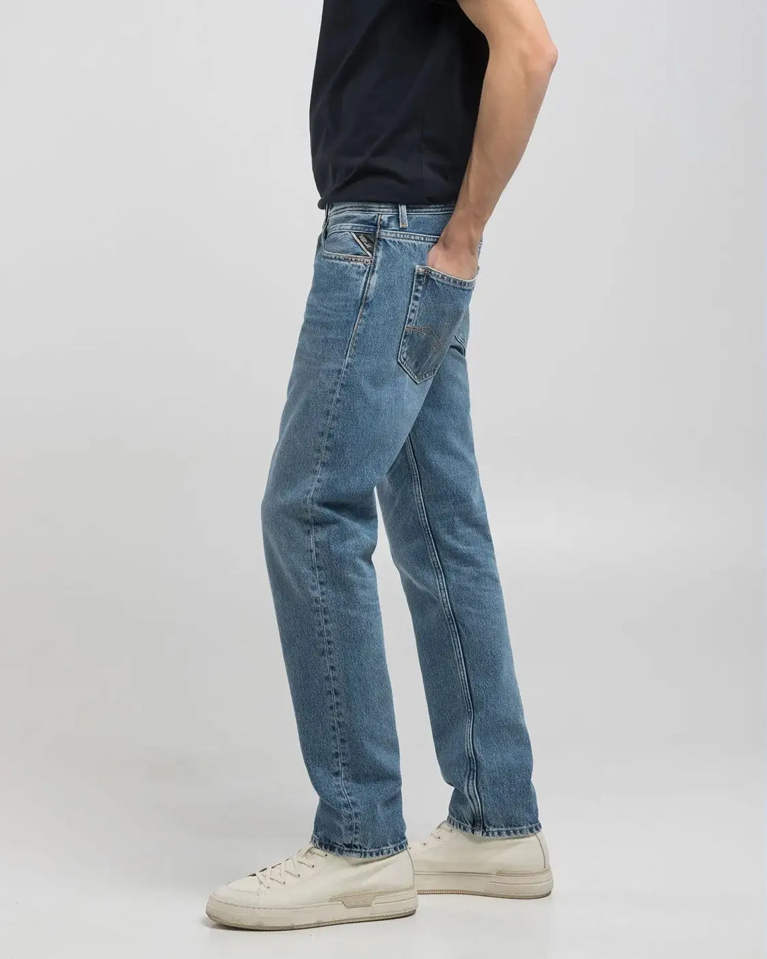 Replay Grover Straight Fit Mens Jeans - Medium Blue
