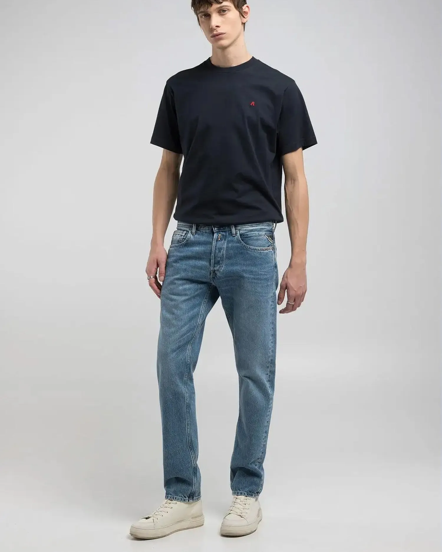 Replay Grover Straight Fit Mens Jeans - Medium Blue