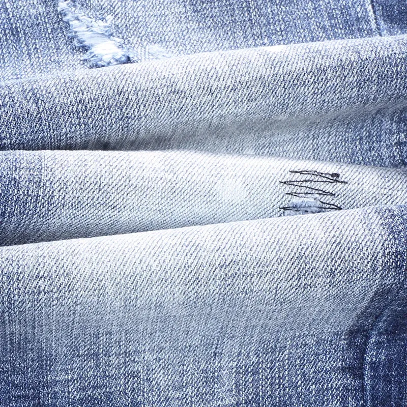 Retro Blue Splash Ink Denim Jeans