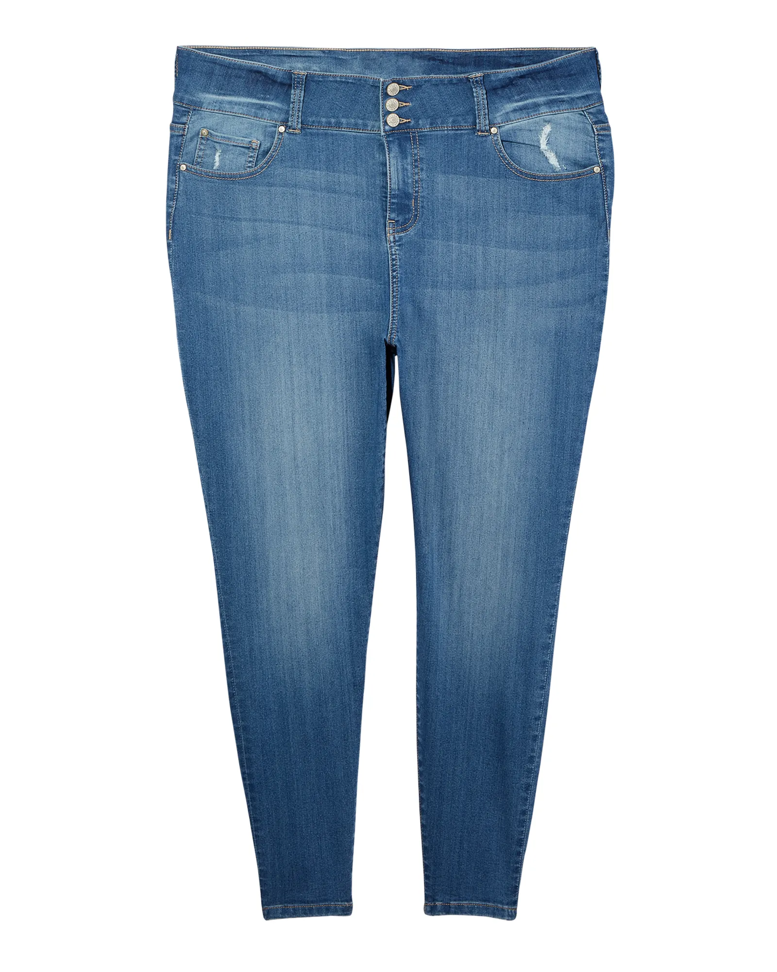 Vanderbilt Skinny Three Button High Rise Jean | Medium Wash