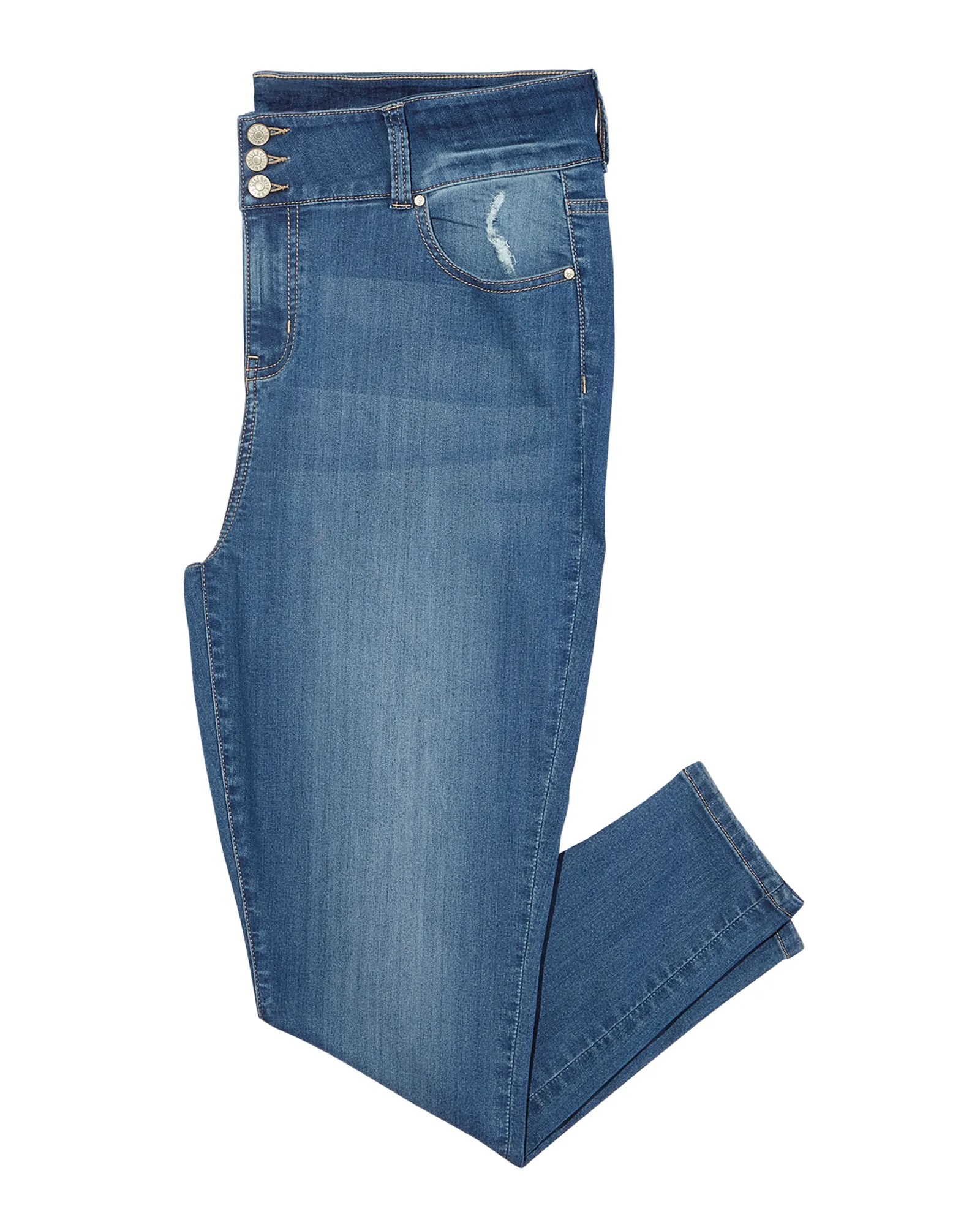 Vanderbilt Skinny Three Button High Rise Jean | Medium Wash