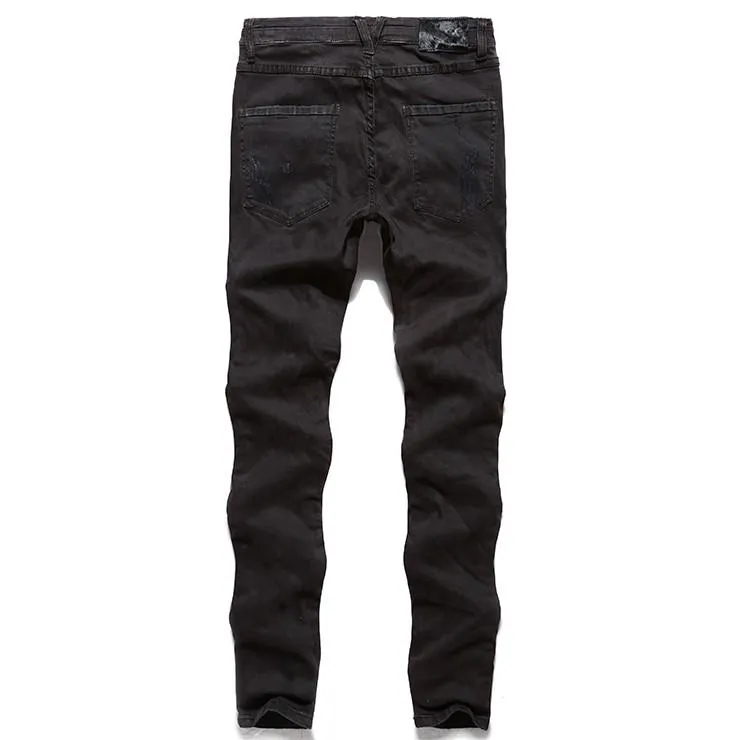West Louis Black Denim Ripped Jeans