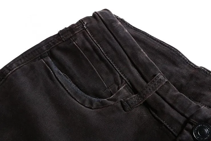 West Louis Black Denim Ripped Jeans