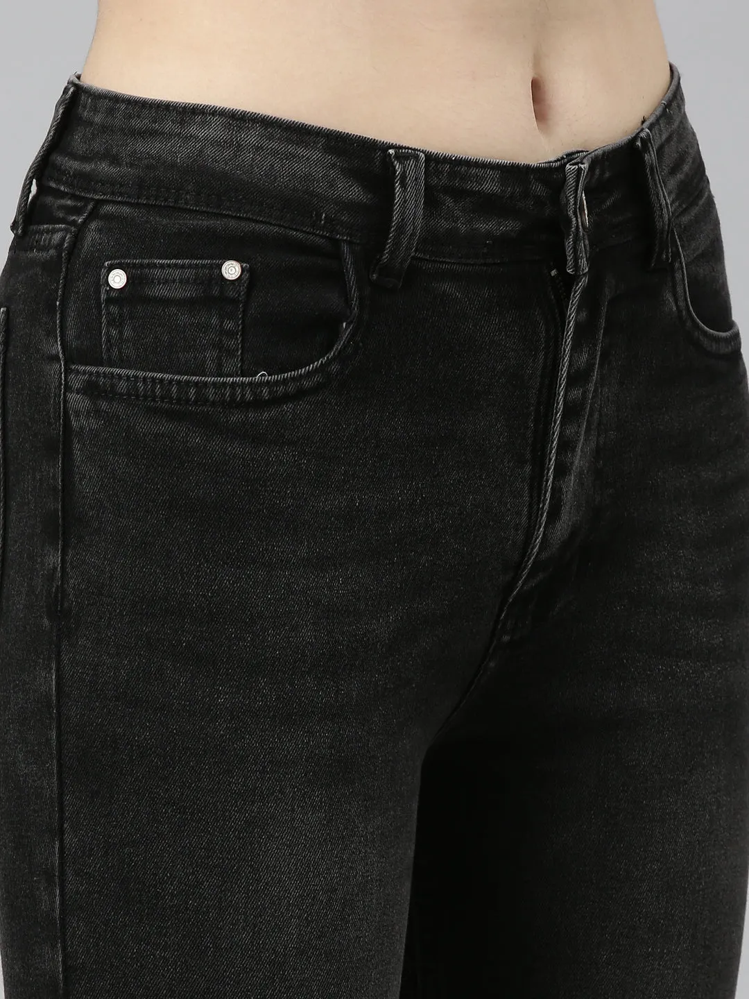 Women Grey Bootcut Light Fade Denim Jeans