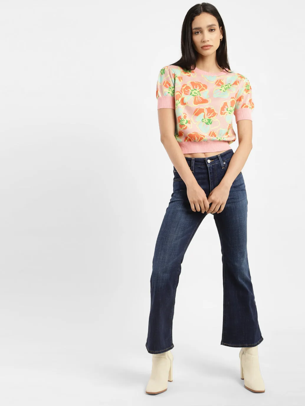 Women's 726 Blue Bootcut Fit Mid Rise Jeans