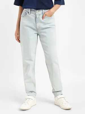 Women's 80s Blue Bootcut Fit Mid Rise Jeans