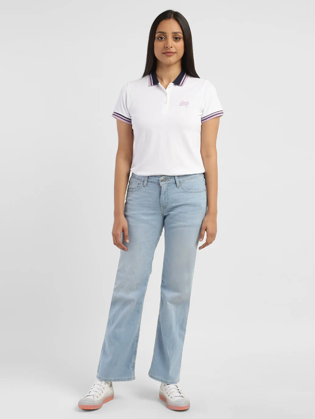 Women's Blue Bootcut Fit Mid Rise Jeans