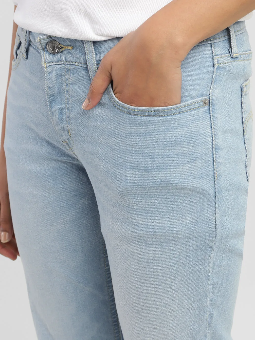 Women's Blue Bootcut Fit Mid Rise Jeans