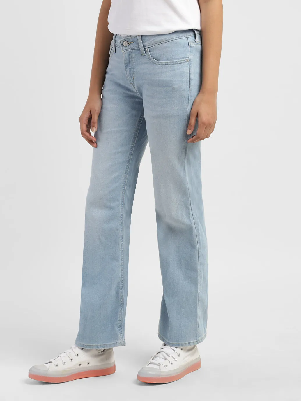 Women's Blue Bootcut Fit Mid Rise Jeans