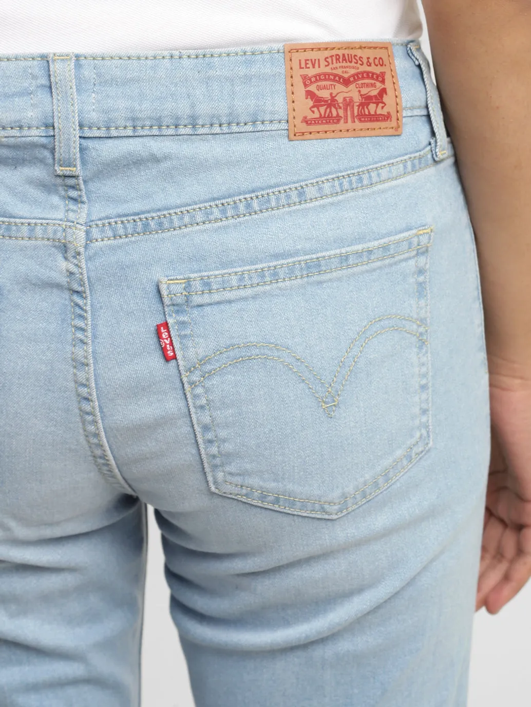 Women's Blue Bootcut Fit Mid Rise Jeans