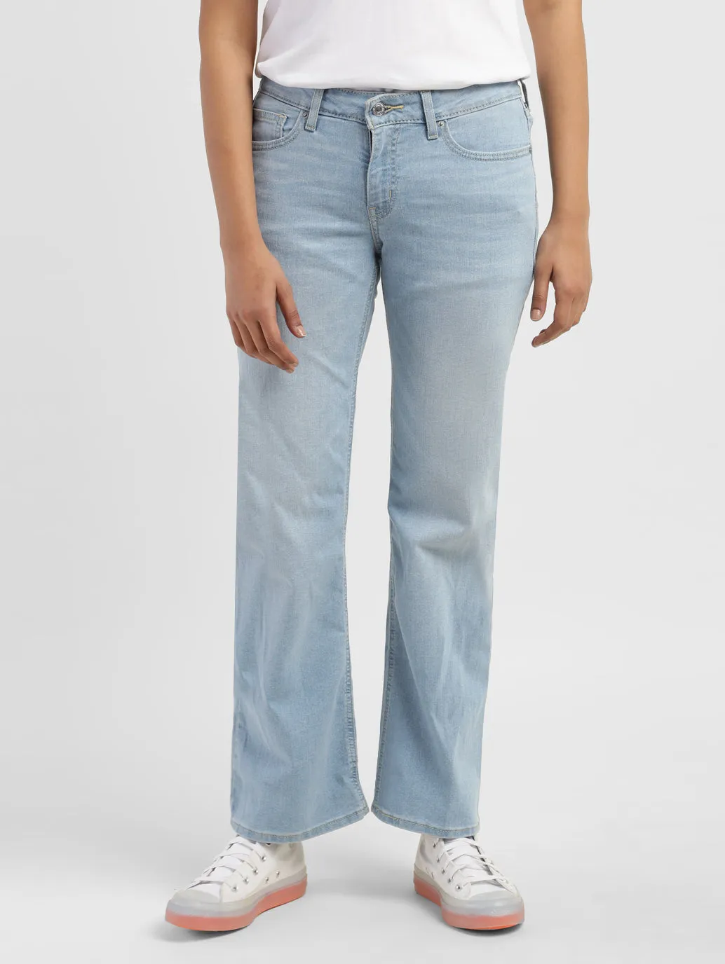Women's Blue Bootcut Fit Mid Rise Jeans