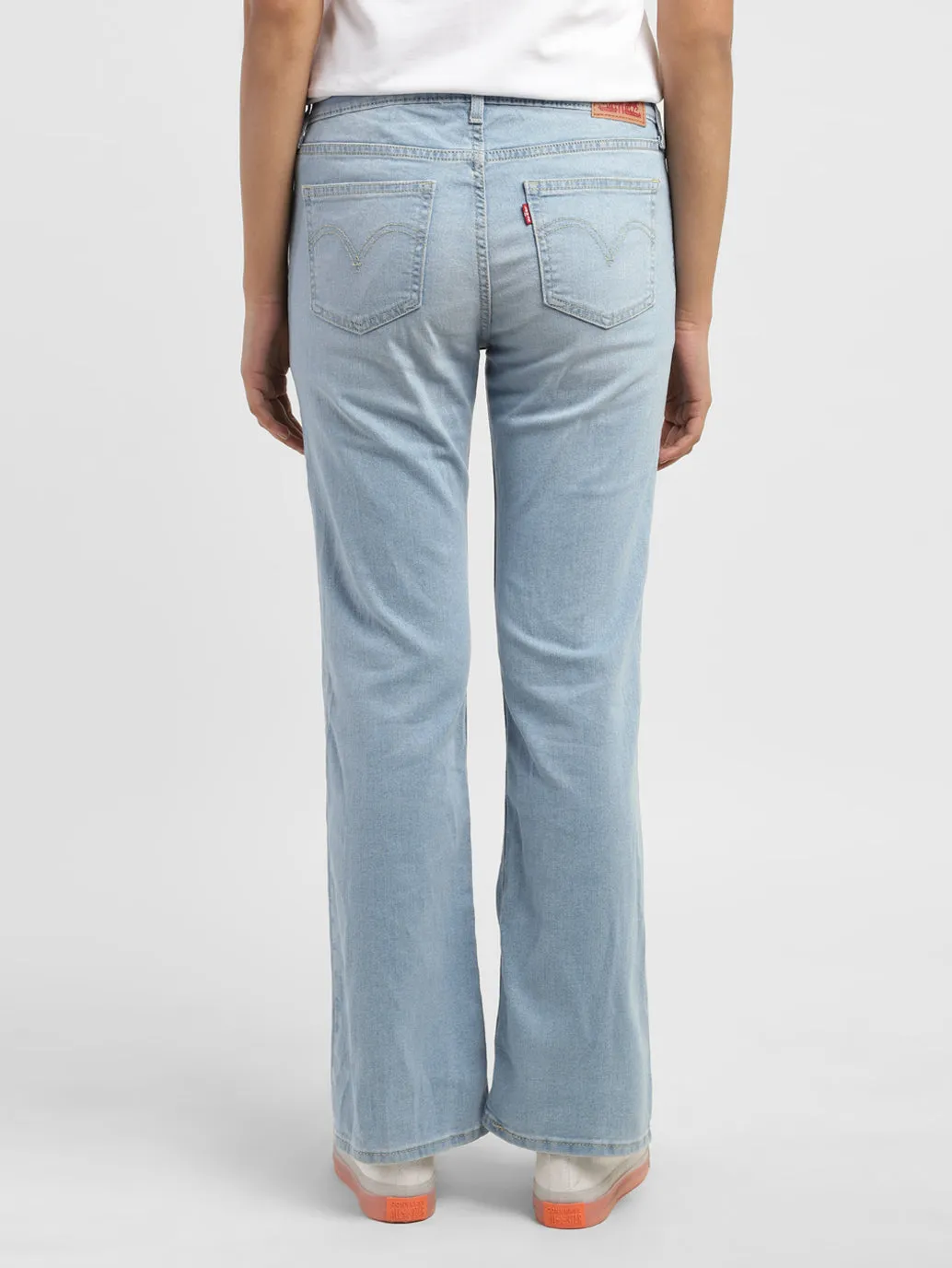 Women's Blue Bootcut Fit Mid Rise Jeans