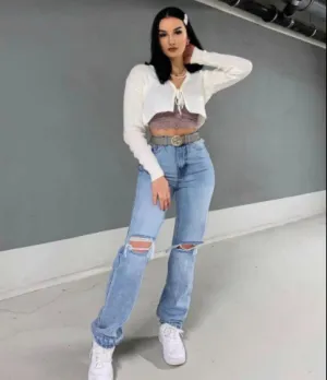 Women's Ripped Fit Jeans