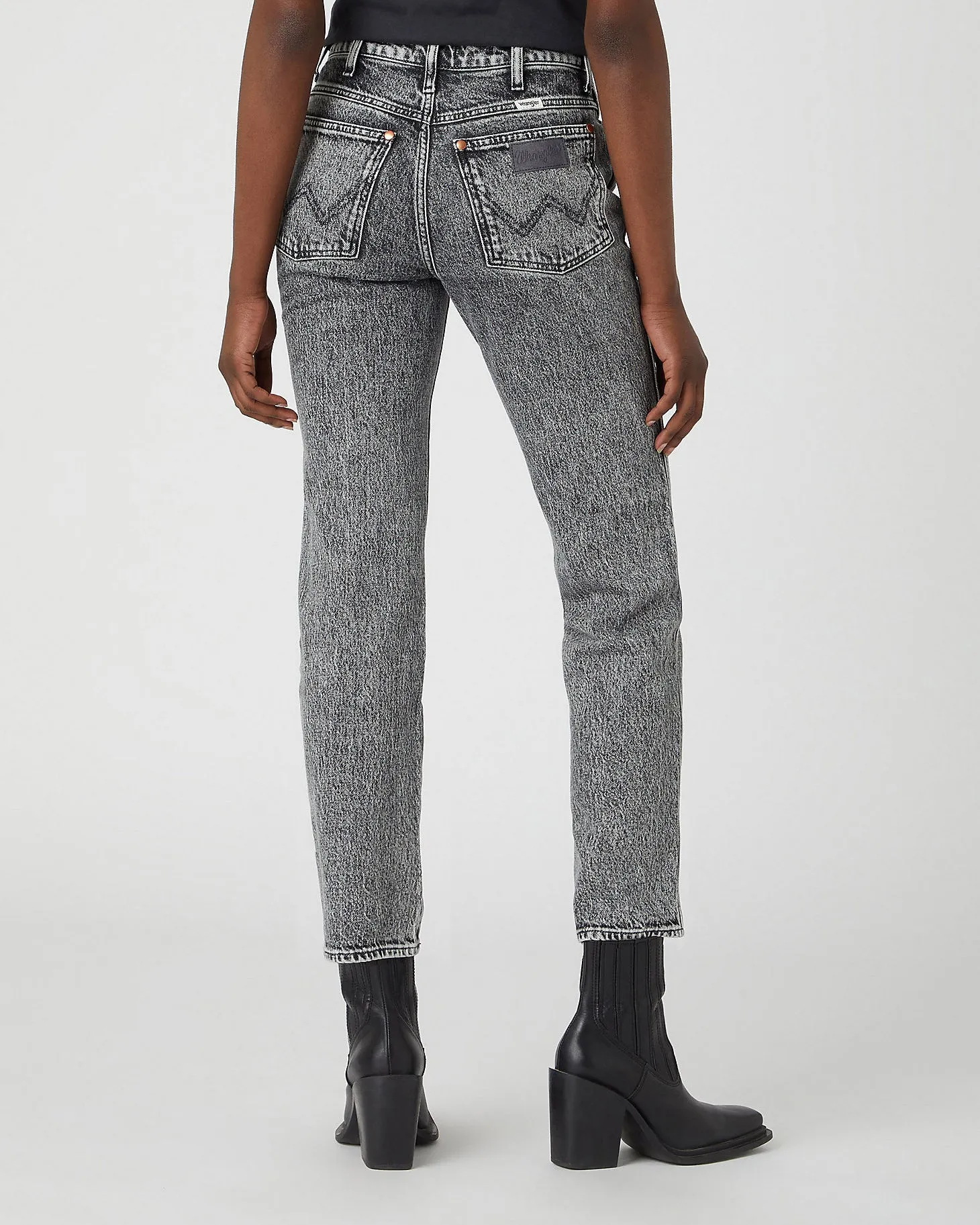 Wrangler Womens Wild West High Rise Straight Cropped Jeans - Tornado