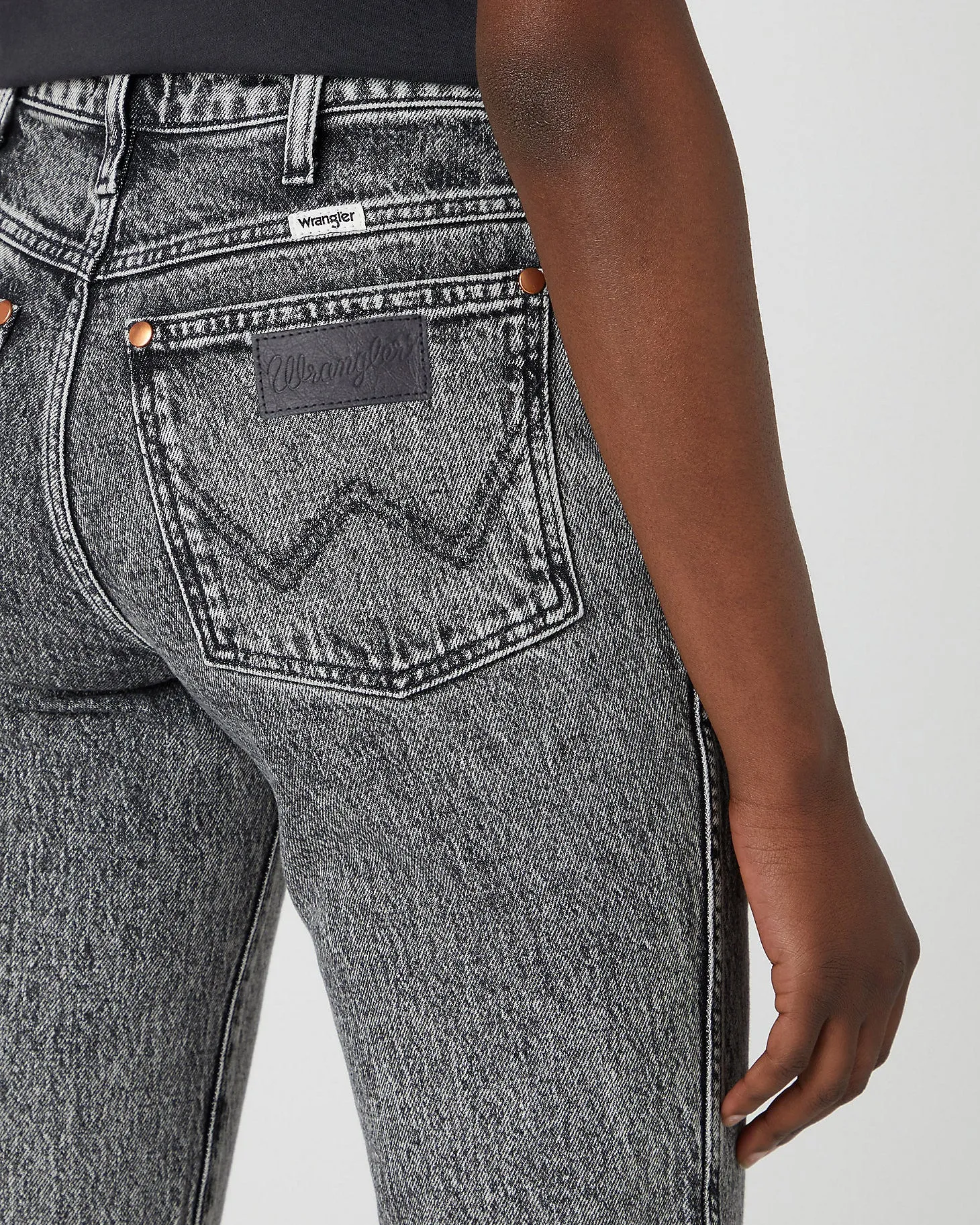 Wrangler Womens Wild West High Rise Straight Cropped Jeans - Tornado