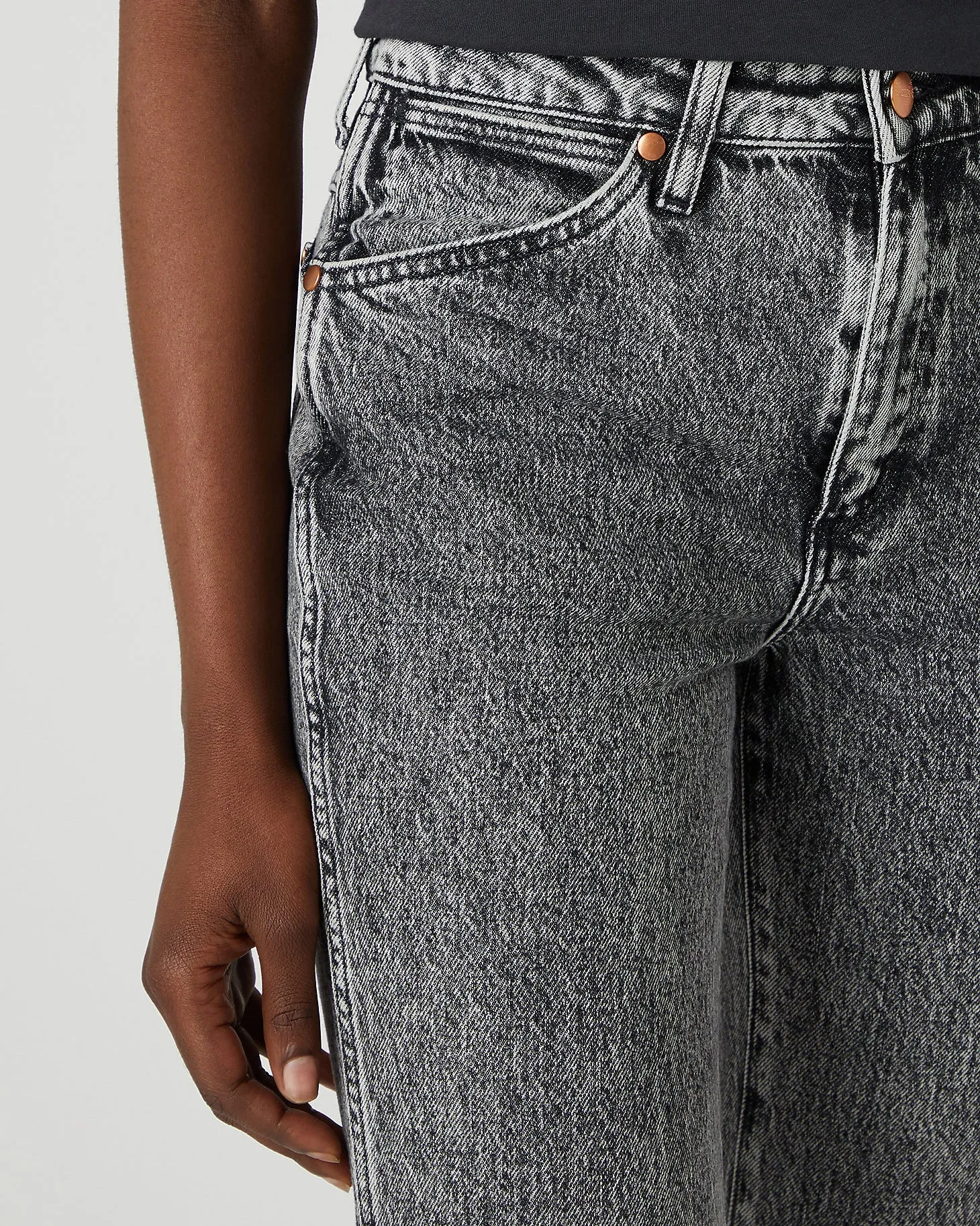 Wrangler Womens Wild West High Rise Straight Cropped Jeans - Tornado